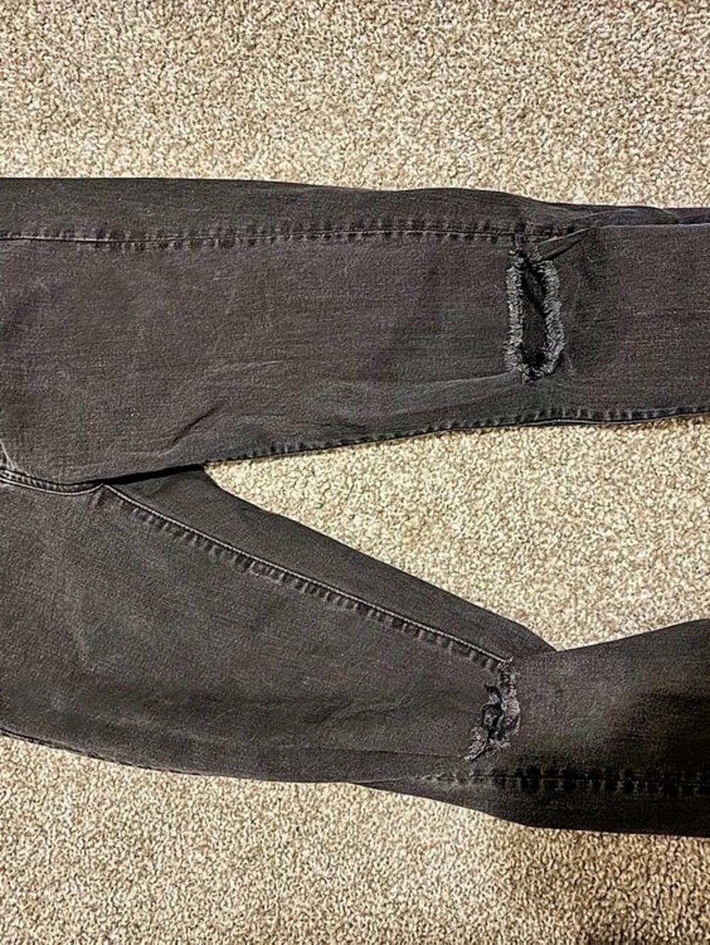 American Eagle Outfitters Jegging Distressed Black Jeans Waist 8